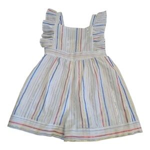 Pastourelle By Pippa & Julie White Striped Glitter Romper Size 24 mths